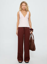 Callaia Plunge Cami Top Pink Stripe