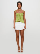 Paislie Mesh Top Sage Green