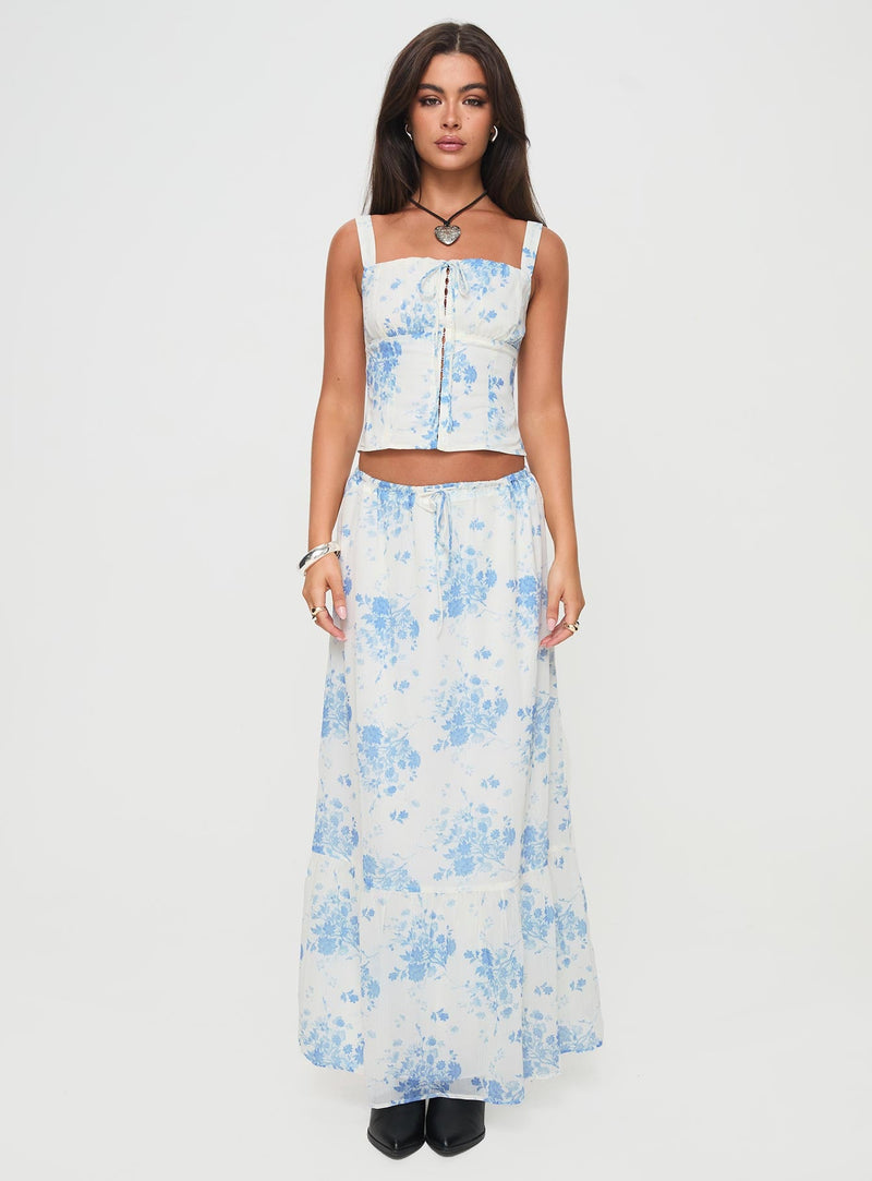 Modern Girl Top White / Blue