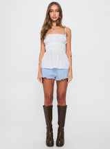 Rosecliff Ruched Longline Top Ivory