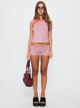 Myer Top Pink Pinstripe