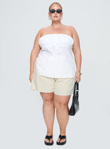 Kiji Strapless Top White Curve
