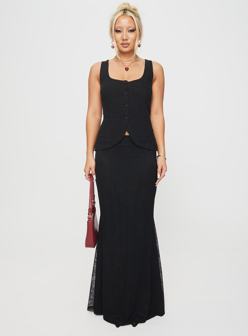 Spirito Vest Top Black
