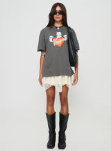 Kewpie Oversized Tee Washed Black