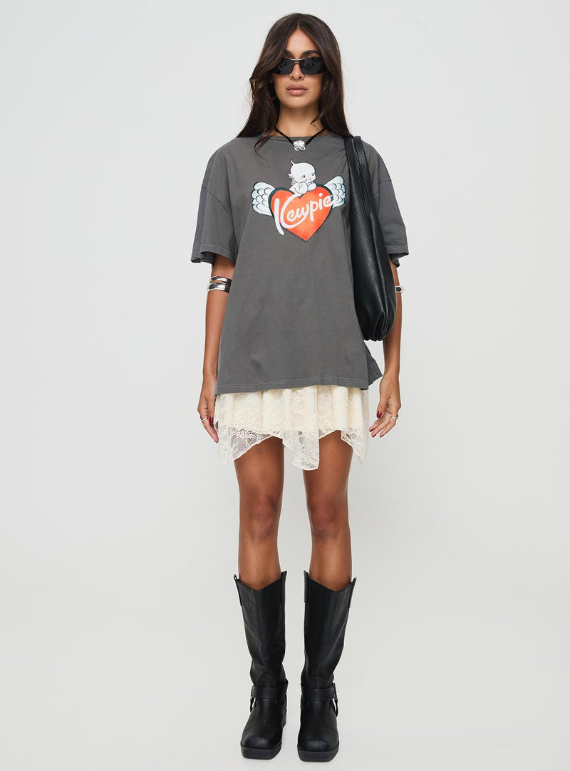 Kewpie Oversized Tee Washed Black