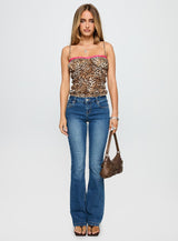 Money Maker Ruched Cami Top Leopard / Pink