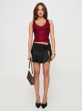 Far Away Top Burgundy