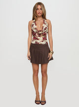 Capulet Halter Cowl Top Floral