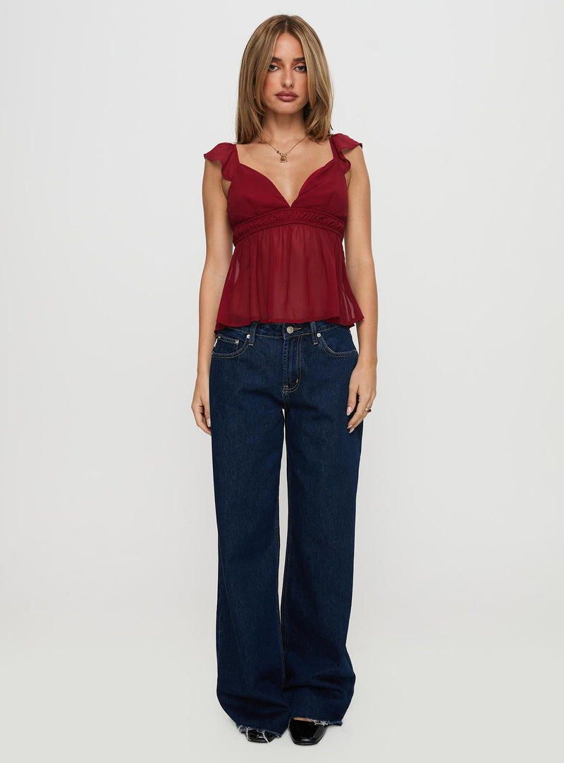 Elysea Top Burgundy