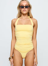 By The Beach Halter Bodysuit Yellow