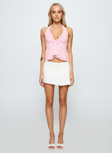 Gadot Anglaise Halter Top Pink