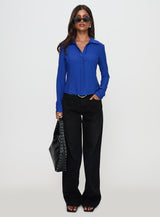 Echoes Long Sleeve Top Blue