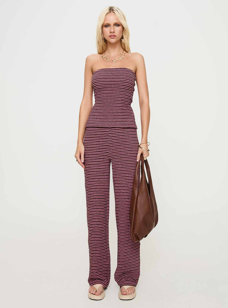 Televize Strapless Top Brown / Pink