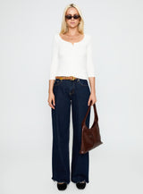 Desirae 3/4 Sleeve Top White