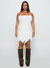 Minxie Strapless Playsuit White Curve