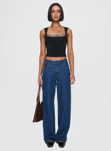 Xandi Top Black Leopard