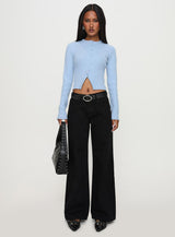 Suzu Long Sleeve Knit Top Blue