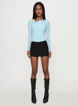 Glorious Look Twist Detail Bodysuit Blue