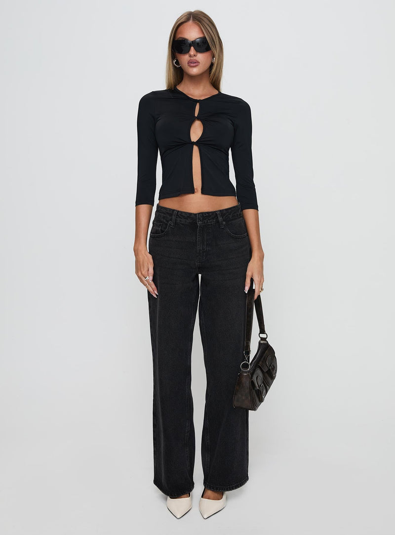 Giabella 3/4 Sleeve Top Black
