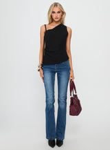 Smash Hit One Shoulder Top Black