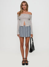 Victorea Off Shoulder Top Grey
