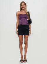 Marcelline Satin Top Plum