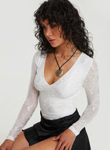 Radar Long Sleeve Top White