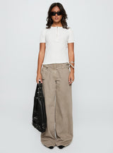 Hold The Line Zip Through Top White