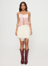 Emrys Top Beige / Red Floral