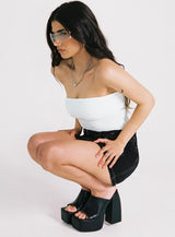 Makena Strapless Bodysuit White Petite
