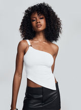 Matthew One Shoulder Top White