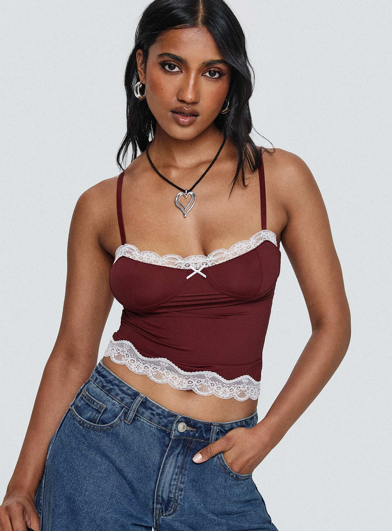Top Model Cami Burgundy