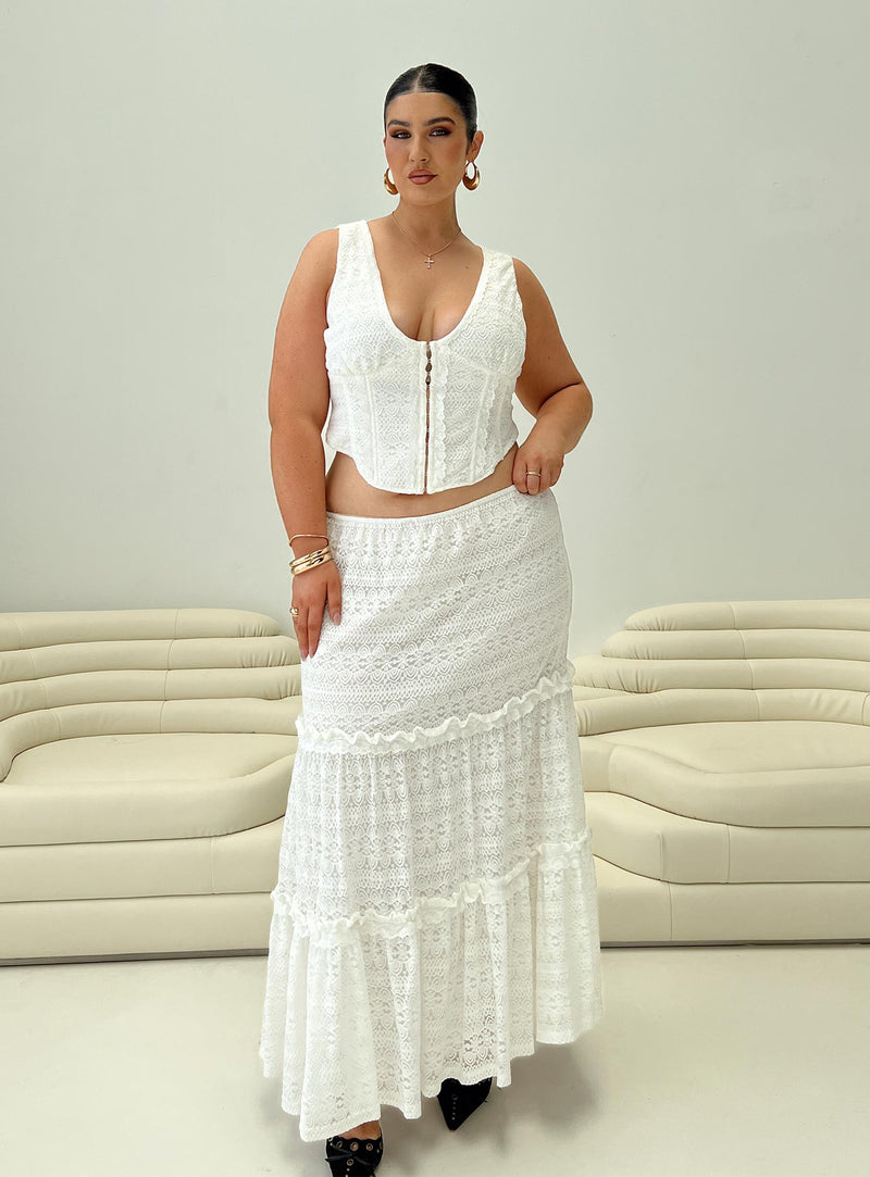 Buttacupe Lace Corset Top White Curve