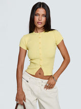 Suzu Knit Top Lemon