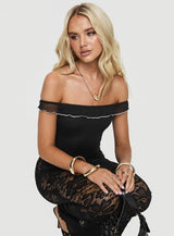 Got It Bad Off The Shoulder Bodysuit Black
