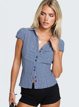 Arianwyn Short Sleeve Shirt Navy Check