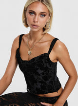 Devore Cami Black Floral