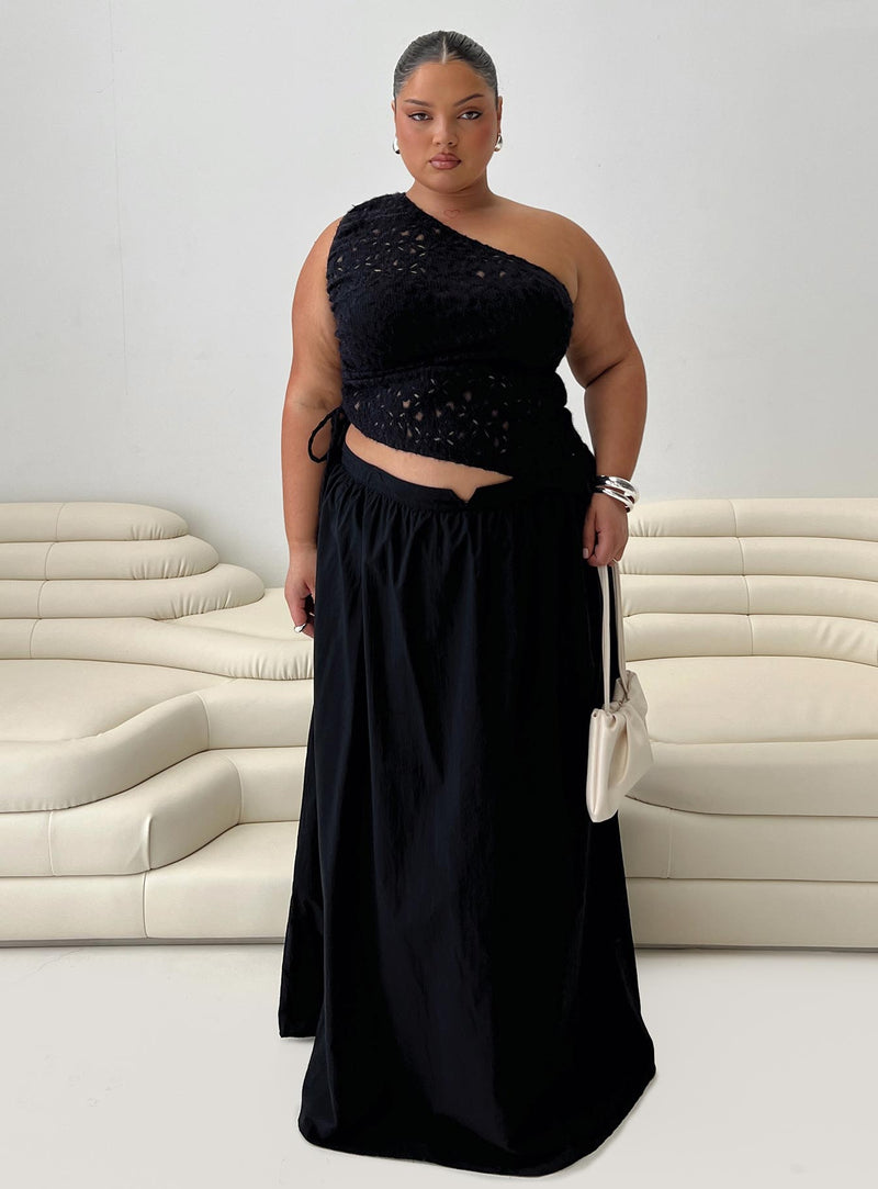 Sensua One Shoulder Top Black