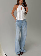 Call You Up Keyhole Backless Top White