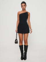Talija One Shoulder Bodysuit Black