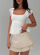 Auroraah Frill Top White