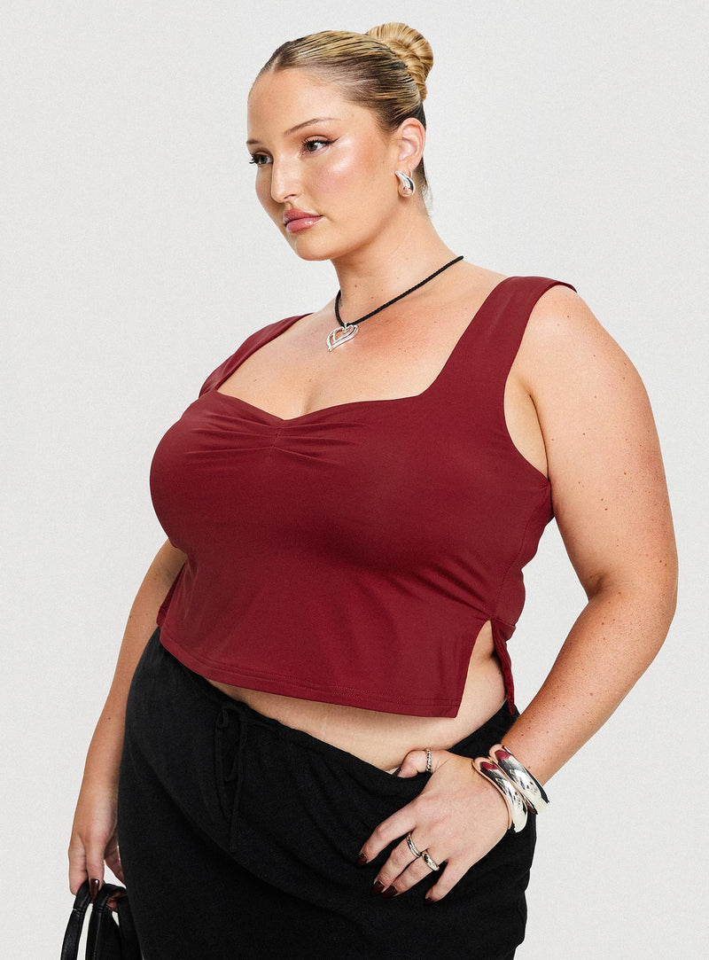 Rehna Top Burgundy Curve