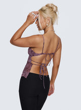 Thank The Angels Backless Top Purple
