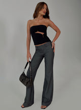 Reckless Abandon Strapless Top Black