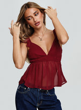 Elysea Top Burgundy