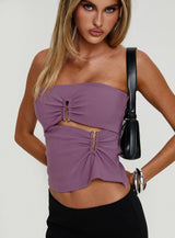 Reckless Abandon Strapless Top Mauve