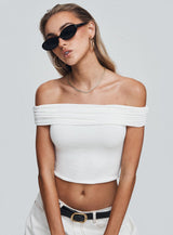 Channel Off The Shoulder Top White
