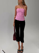 Star Quality Strapless Ruched Top Pink