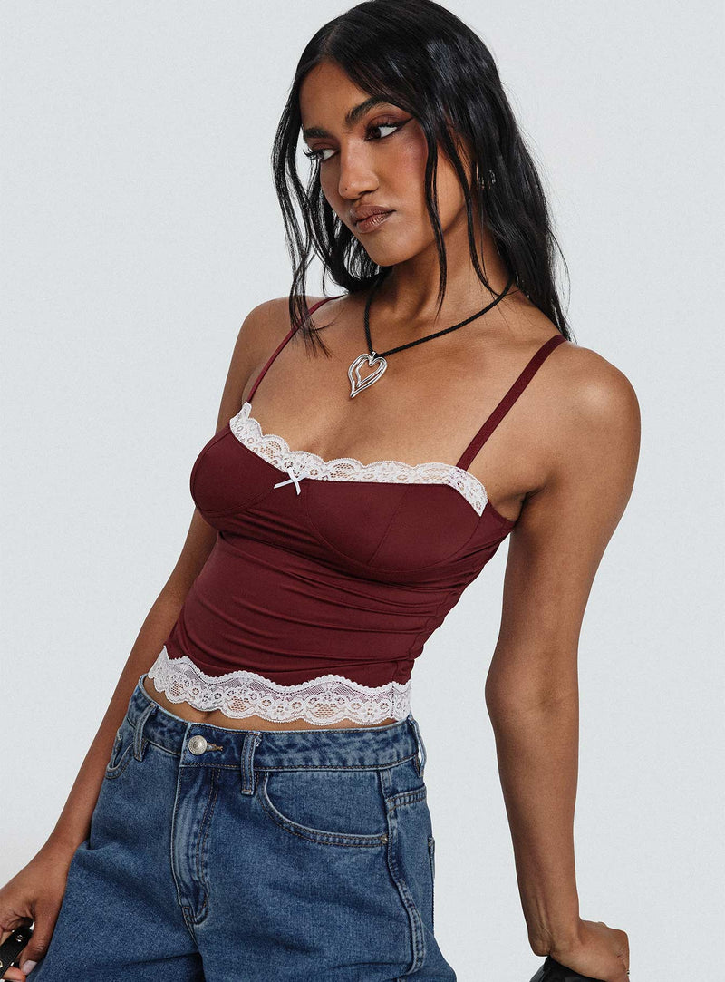 Top Model Cami Burgundy