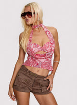 Superstitions Scarf Top Pink Multi